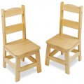 Pair of Solid Wood Chairs 2-Piece Set